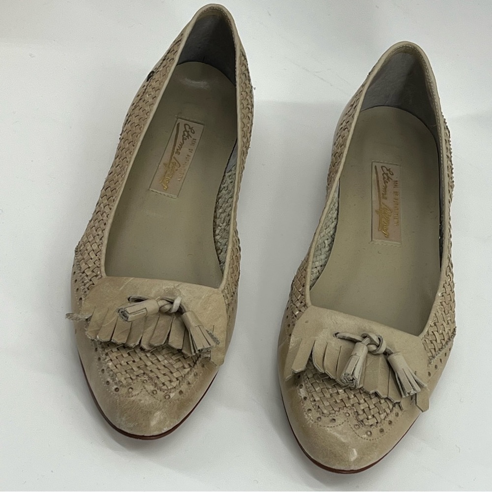 Vintage Etienne Aigner Leather Woven Flats Size 8 1/2